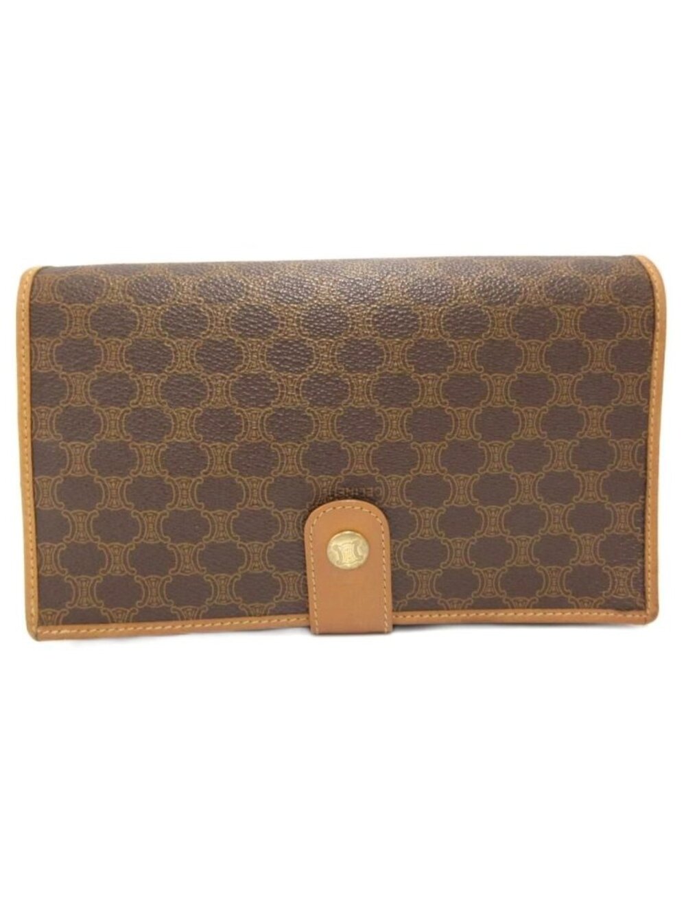 Celine Clutch Pouch Mini Bag Macadam Pattern All Over Print Snap Button Closure